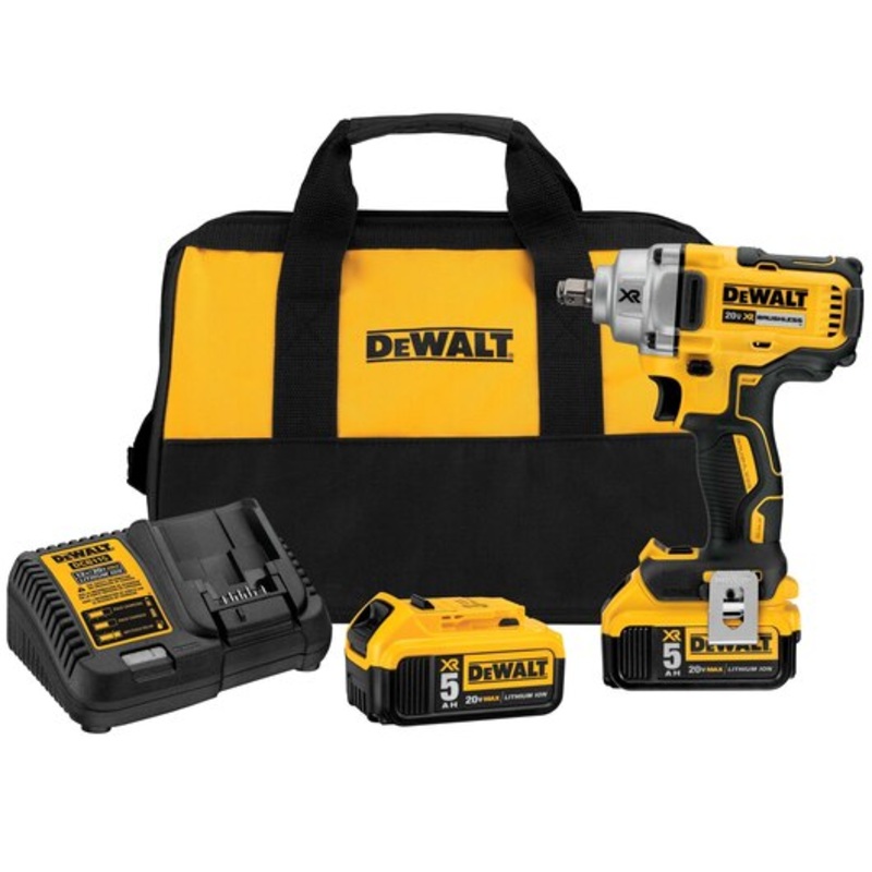 DEWALT 20V MAX* XR 1/2 Mid-Range Cordless Impact Wrench w/ Hog Ring Anvil Kit