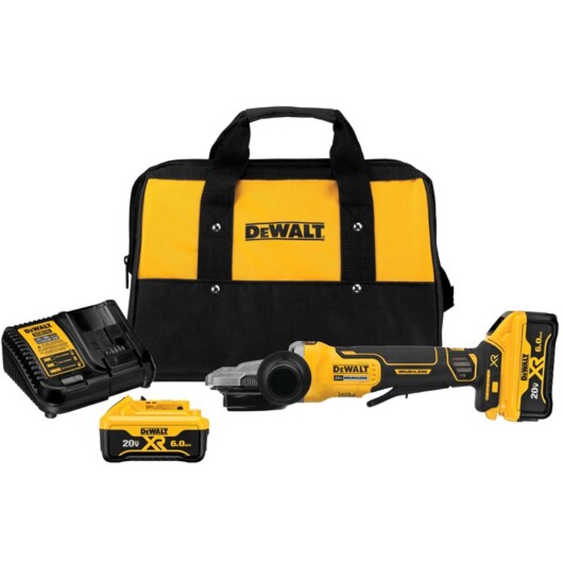 DEWALT 5 20V MAX* XR Flathead Paddle Switch Small Angle Grinder Kit w/ Kickback Brake