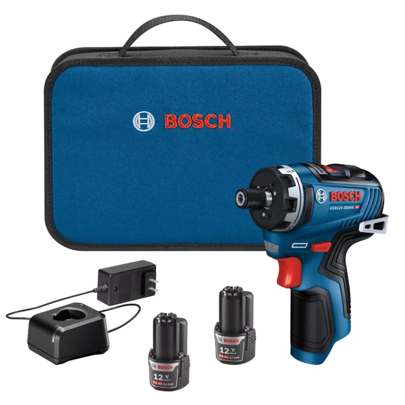 BOSCH 12V MAX 1/4 Hex Two-Speed Screwdriver Kit