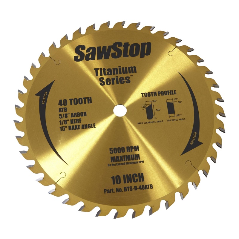 SAWSTOP Titanium Series 10 40-Tooth Blade