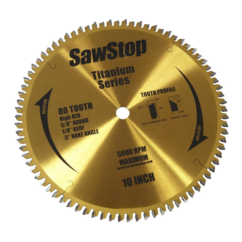 SAWSTOP Titanium Series 10 80-Tooth Blade