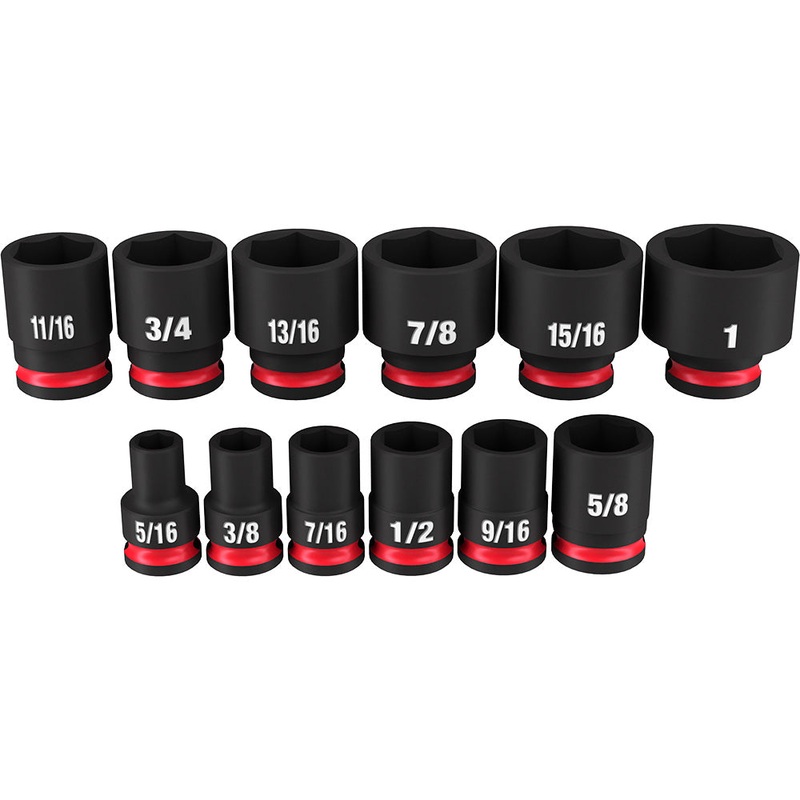 MILWAUKEE B2783 Impact Duty 3/8 Drive SAE Standard 6 Point Socket Set