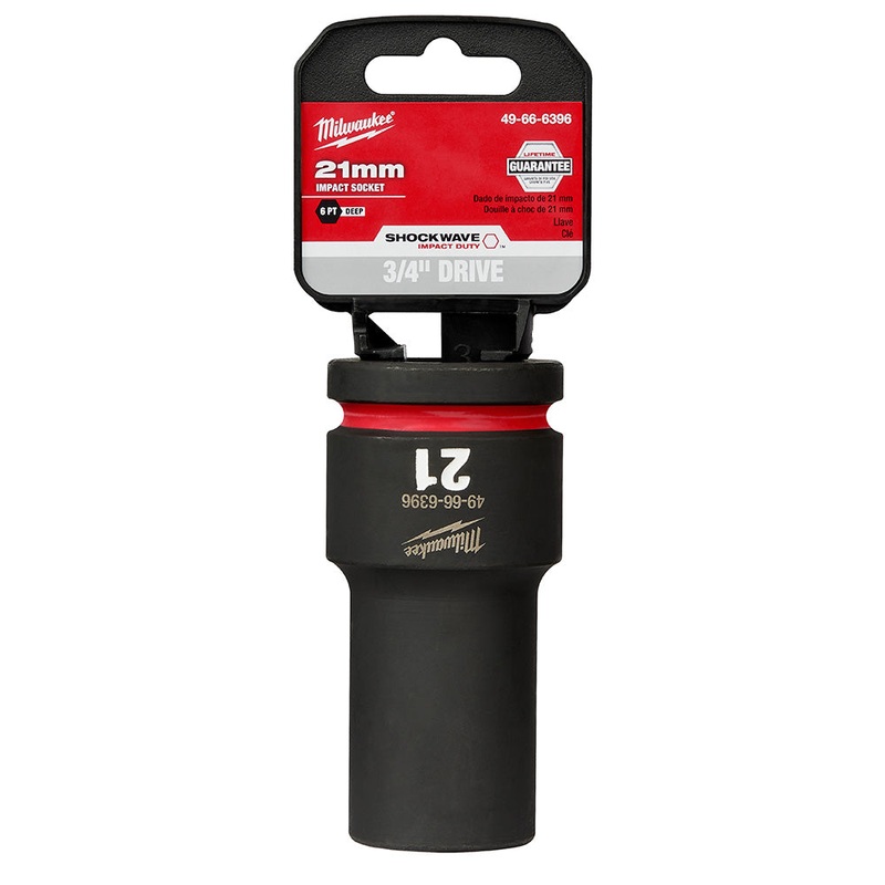 MILWAUKEE SHOCKWAVE Impact Duty 3/4 Drive 21MM Deep 6 Point Socket