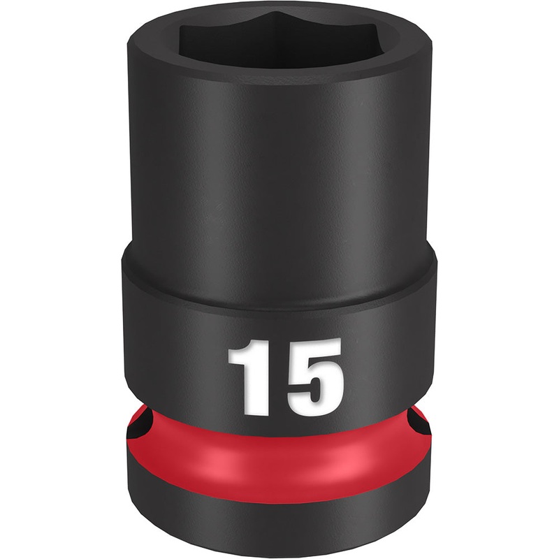 MILWAUKEE SHOCKWAVE Impact Duty 1/2 Drive 15MM Standard 6 Point Socket