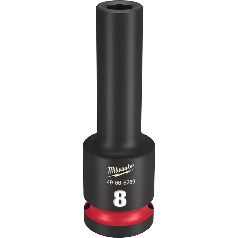 MILWAUKEE SHOCKWAVE Impact Duty 1/2 Drive 8MM Deep 6 Point Socket