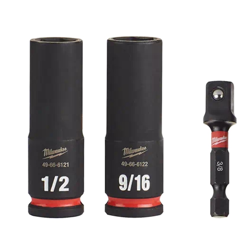 MILWAUKEE 3 PC. SHOCKWAVE IMPACT DUTY 3/8 Drive SAE Deep 6 Point Socket Set