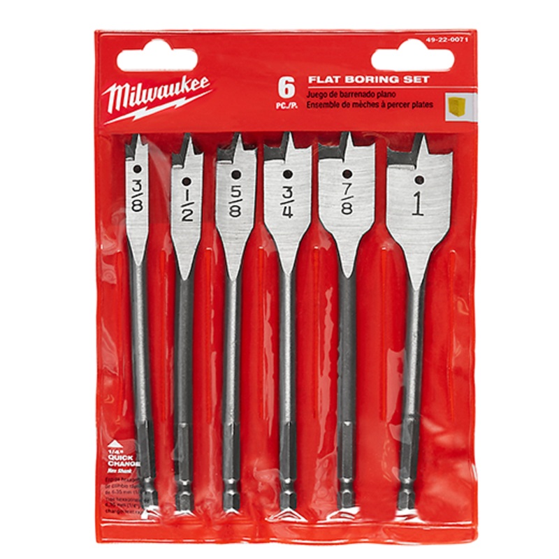 MILWAUKEE 6 PC. Flat Boring Bit 6 Universal Set
