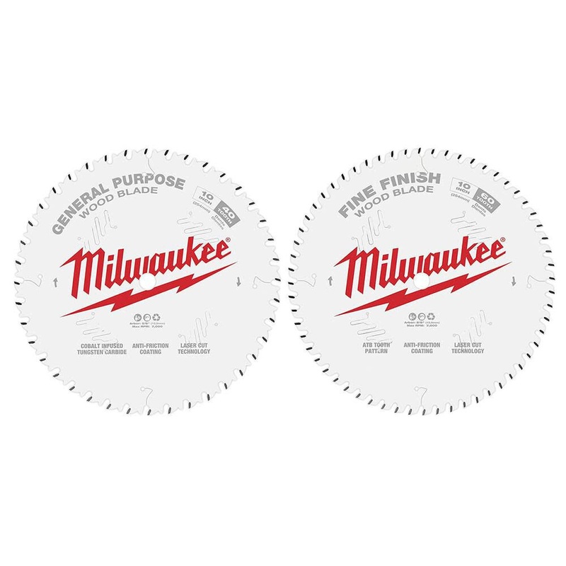 MILWAUKEE 10 40T & 60T Circular Saw Wood Cutting Blades