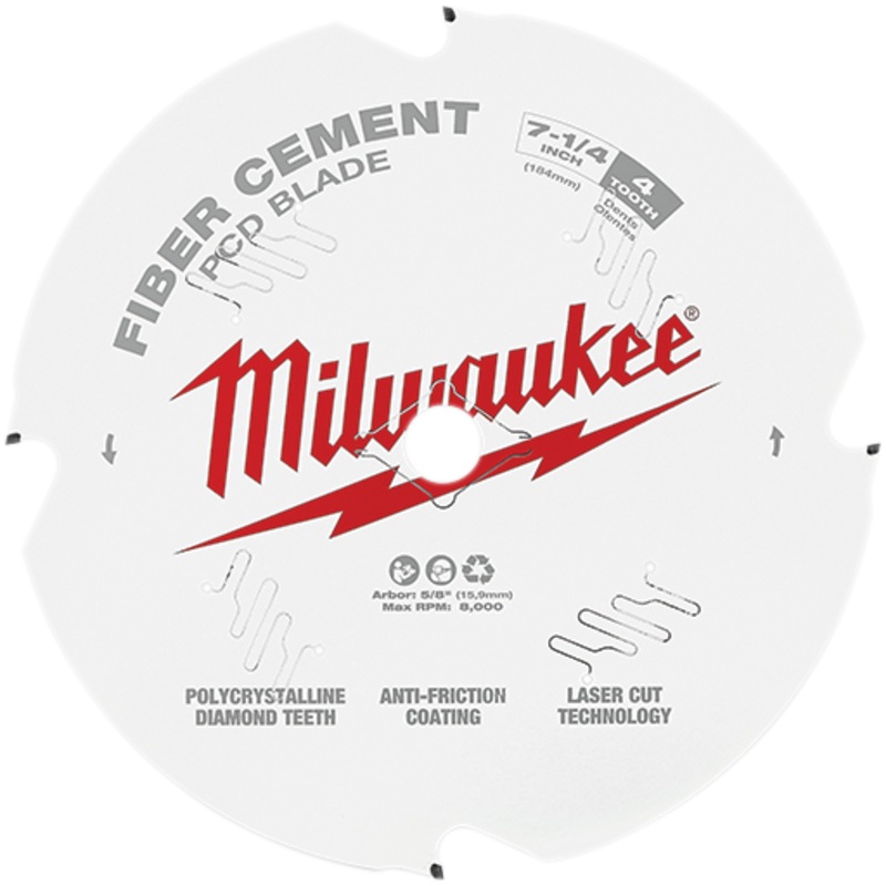 MILWAUKEE 7-1/4 4T Circular Saw Fiber Cement Blade