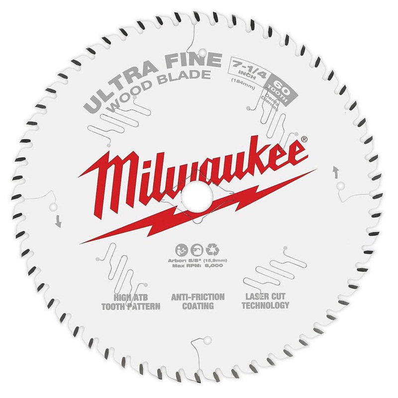 MILWAUKEE 7-1/4 60T Circular Saw Wood Cutting Blade