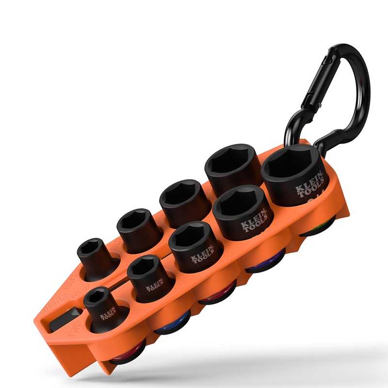 KLEIN TOOLS  Grab-And-Go Impact Socket Set, SAE, 10-Piece 33809