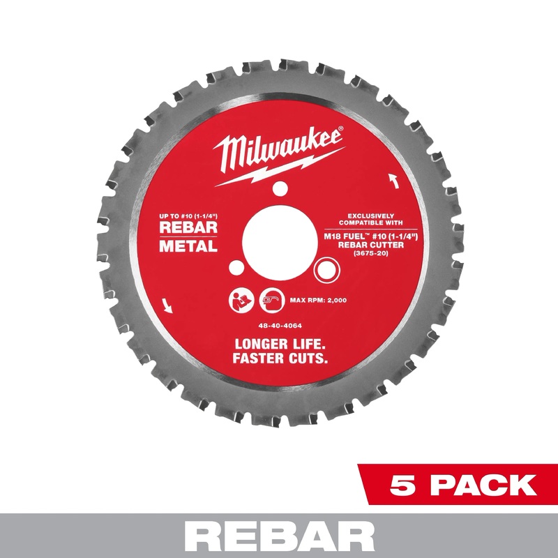 Milwaukee 48-40-4065 #10 1-1/4 Rebar Cutting Blade – 5 PK