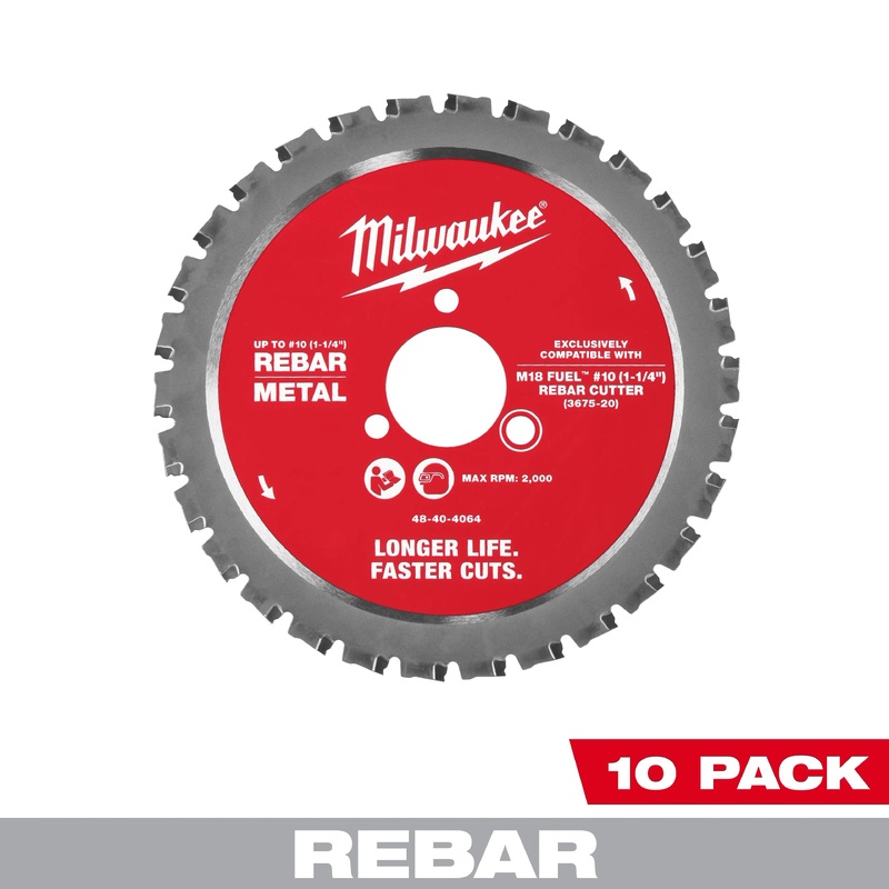 Milwaukee 48-40-4068 #10 1-1/4 Rebar Cutting Blade – 10 PK